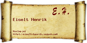 Eiselt Henrik névjegykártya